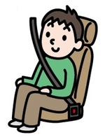 イラスト：シートベルトを着用する人