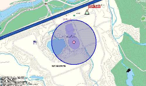 図：想定区域（平成23年度訓練）