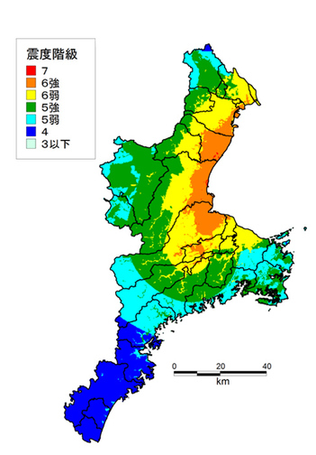 図：布引山地東縁断層帯（東部）