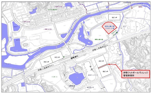 地図：朝熊山麓公園ソフトボール場