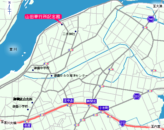 地図：山田奉行所記念館案内図