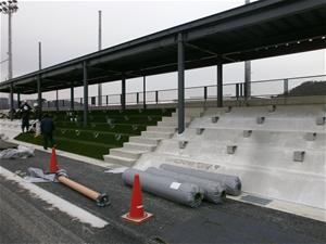 写真：観覧席の工事風景