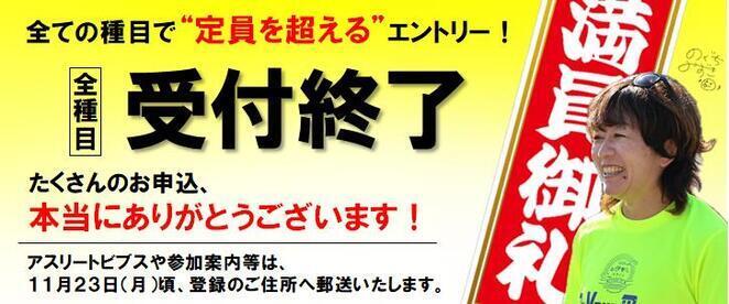 全種目受付終了したことを記載した画像