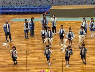 写真（1）　発表の様子（子ども木遣り）