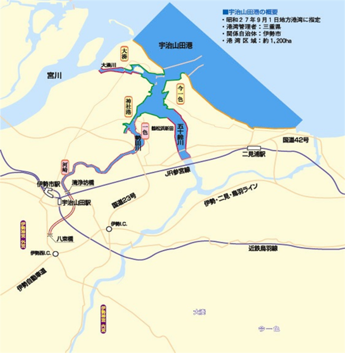 宇治山田港の周辺地図