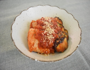 肉巻き高野豆腐のトマト煮 写真