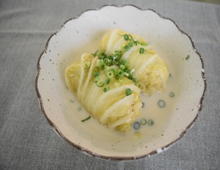 ロール白菜の豆乳仕立て　写真