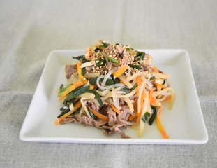 レシピナンバー229　しらたきのさっぱりチャプチェ風　写真