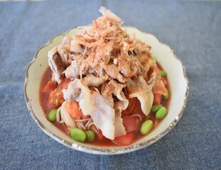 レシピナンバー232　ぶっかけトマトそうめん　写真
