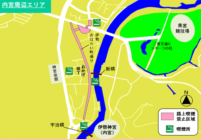 内宮周辺エリアの地図イメージ