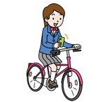 イラスト：スマホを見ながら自転車に乗る様子