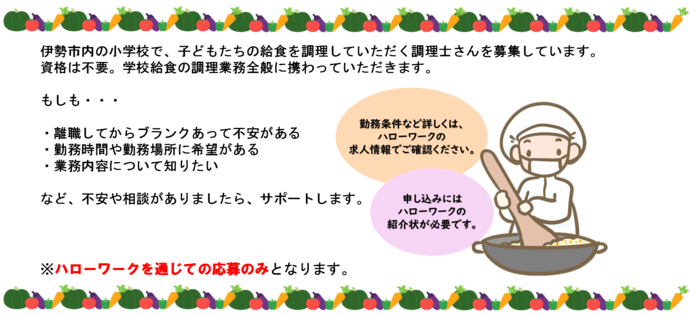 調理士募集案内のイラスト