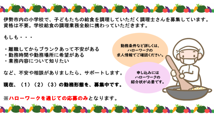 調理士募集案内のイラスト
