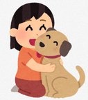 イラスト：犬と女の子