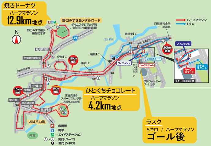 エイドステーション場所マップ