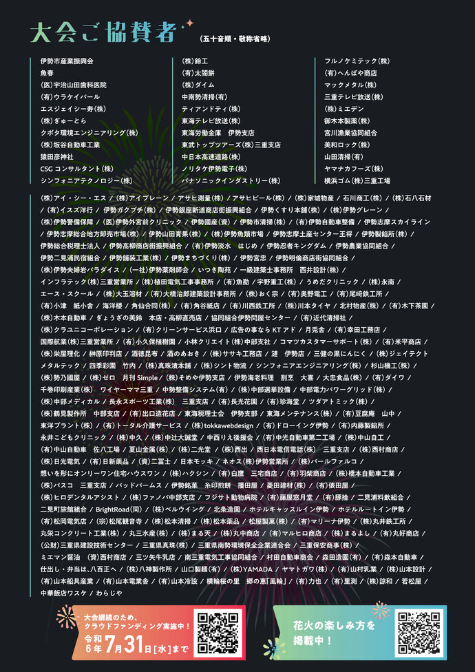 大会協賛