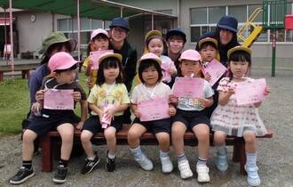 もも組ゴール!みんなで記念撮影