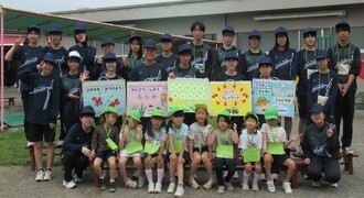 みどり組ゴール!高校生と記念撮影
