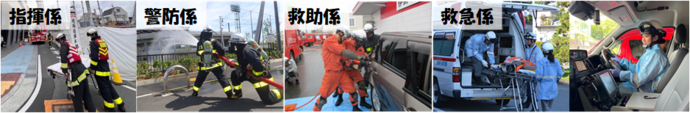 消防署指揮係、警防係、救助係、救急係の仕事紹介の写真
