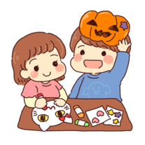 お面作り体験のイメージイラスト