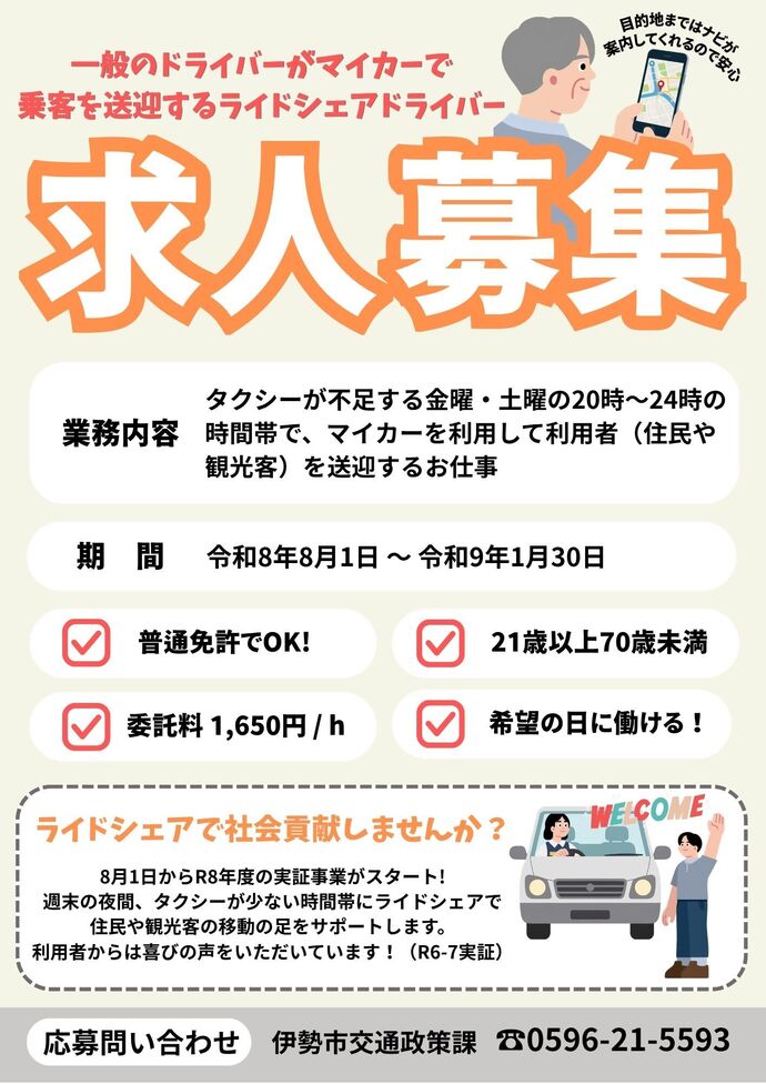 ライドシェアドライバー募集の画像