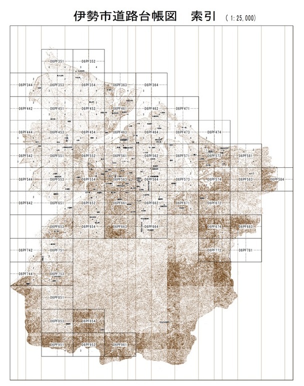 伊勢市道路台帳図索引図