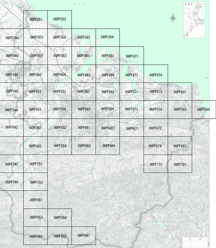 伊勢市道路台帳図 索引の拡大図