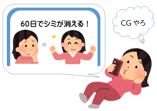 イラスト：シミが消える