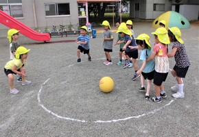 転がしドッジをしているところ