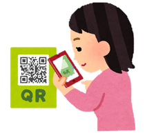 QRコードを読み取る人