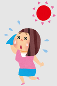 イラスト：汗をかく女性