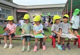 年中組が選んだ絵本を読んでいるところ