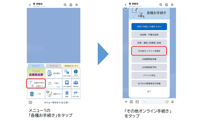 オンライン手続きの利用方法
