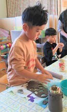 型抜きをしているところ