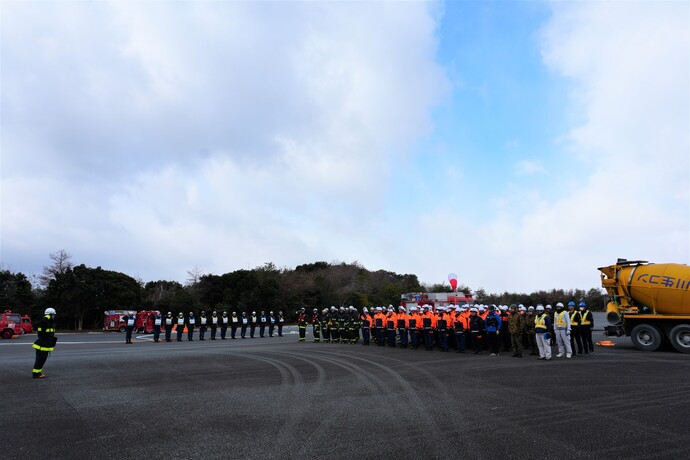 訓練後の集合写真