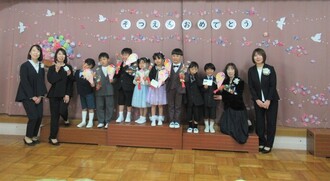 卒園児全員で記念撮影