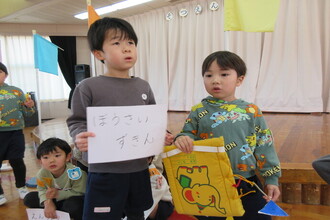 おわかれかいに参加する園児