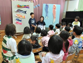 友達に伝えたいことを発表しているところ