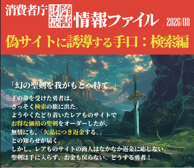 偽サイト注意喚起チラシ(消費者庁)