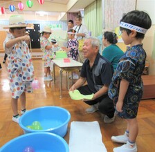 よーよーを釣っているところ